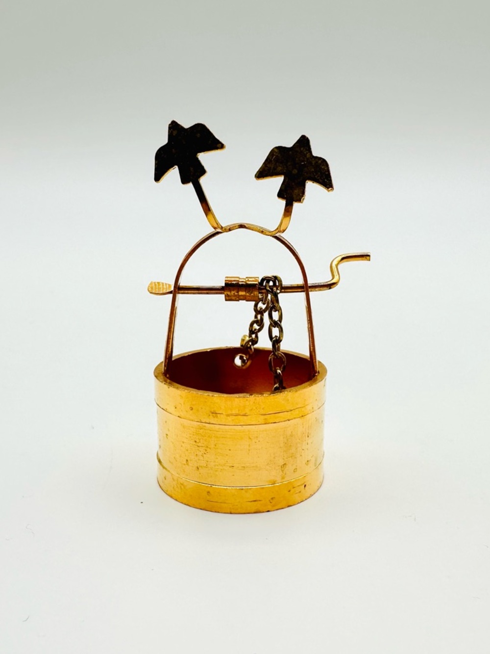 Vintage Brass Miniature Wishing Well NIB
